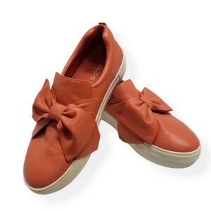{J/SLIDES NYC} Beauty Bow Sneakersin Coral Pink Slip-on Loafers